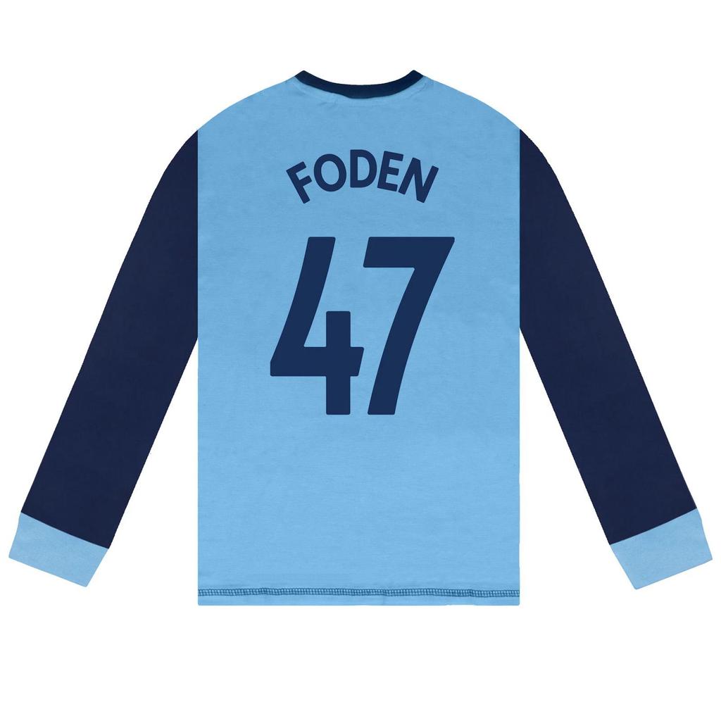 Manchester City FC Boys Phil Foden 47 Long Pyjama Set