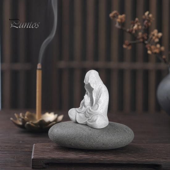 Faceless Buddha Ornament 3D Printed Figurine, Statue for Meditation & Desktop Spiritual Room, Sitting Sculpture Desk Shelf Decoration Home Office