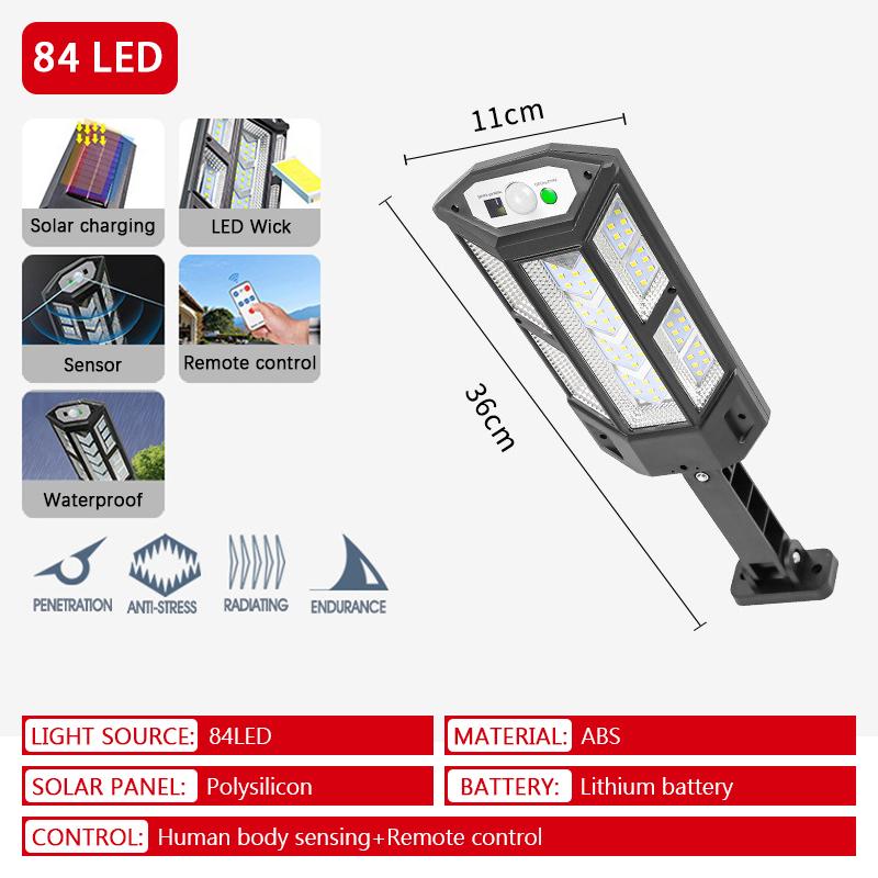20000LM High-power LED Solar Lamp Motion Sensor with 3 Modes IP65 Waterproof Solar Street Light Porch Courtyard Outdoor Lighting
