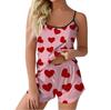 Printed Pyjama Sets For Women Soft Two Piece Loungewear Sets Sleeveless Tops Shorts Matching Pyjamas Nightwear