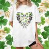 Mode St. Patrick's Day Shirt Tanzendes Skelett Grafik T-Shirts Retro Stil Y2k Streetwear Unisex T-Shirts Baumwolle Kurzarm Tops