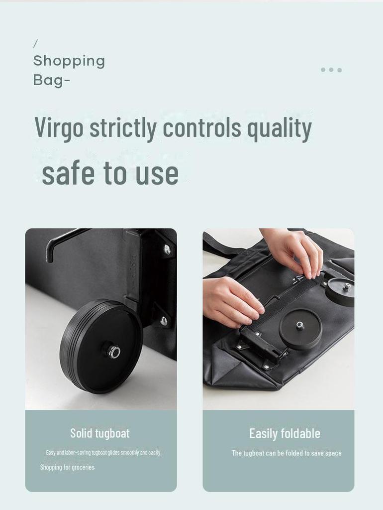 Joey Foldable Shopping Cart: Portable, Large, Thickened Hand-Held Bag with Extra Supermarket Bag