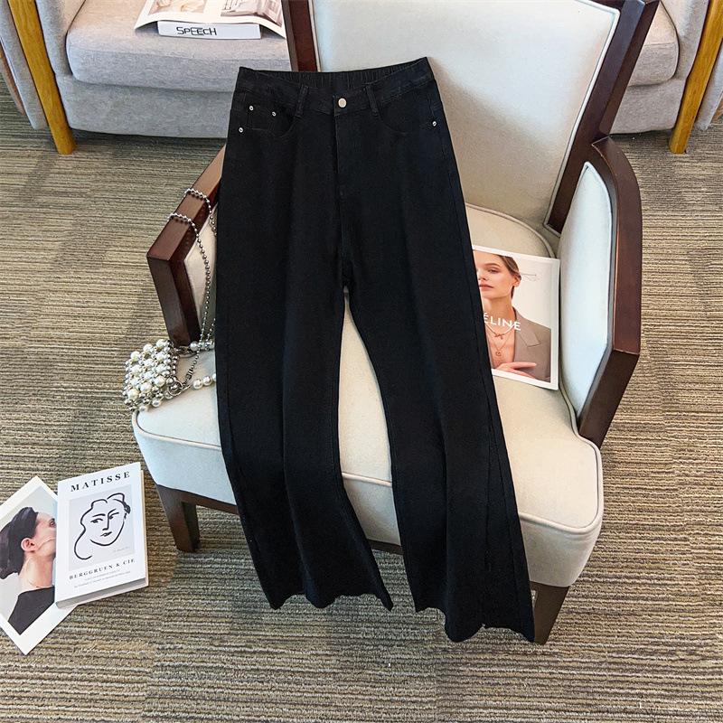 Plus Size Women's High Waist Flared Jeans - Slimming, Casual, Loose Fit, 200/300 Jin (3365)