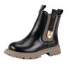 Girls' Martin Boots Autumn and Winter New Children's Boots British Style Big Children's Short Boots Girls' Stylish Leather Boots
