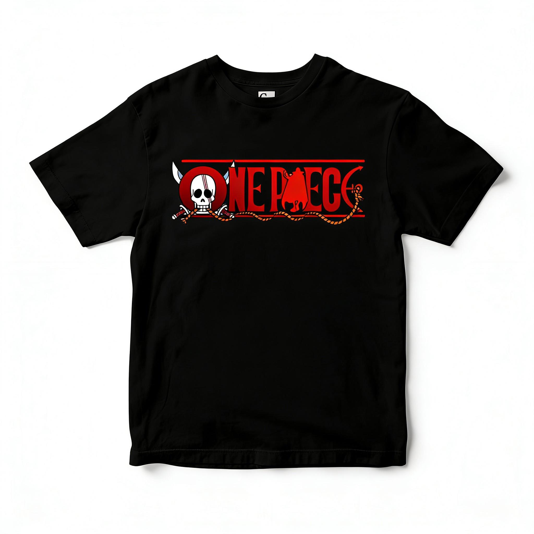

2026 New One Piece Skull and Rope Printed Short Sleeve T-shirt Men s and Women s T-shirt Men s Tops Sports T-shirt Y2K Tee S разноцветный