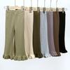 Spring and Autumn Girls' Elastic Pit Strips Fashion Retro Bell Bottom Pants Versatile Pants Pit Strips Underpants Trendy