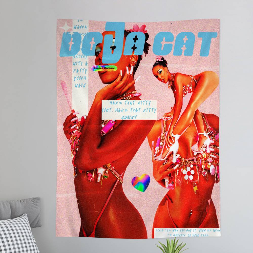 Newly Pop Rapper DDoja CCat Single Colorful Tapestry Wall Hanging Bohemian Wall Tapestries Mandala Wall Hanging Sheets