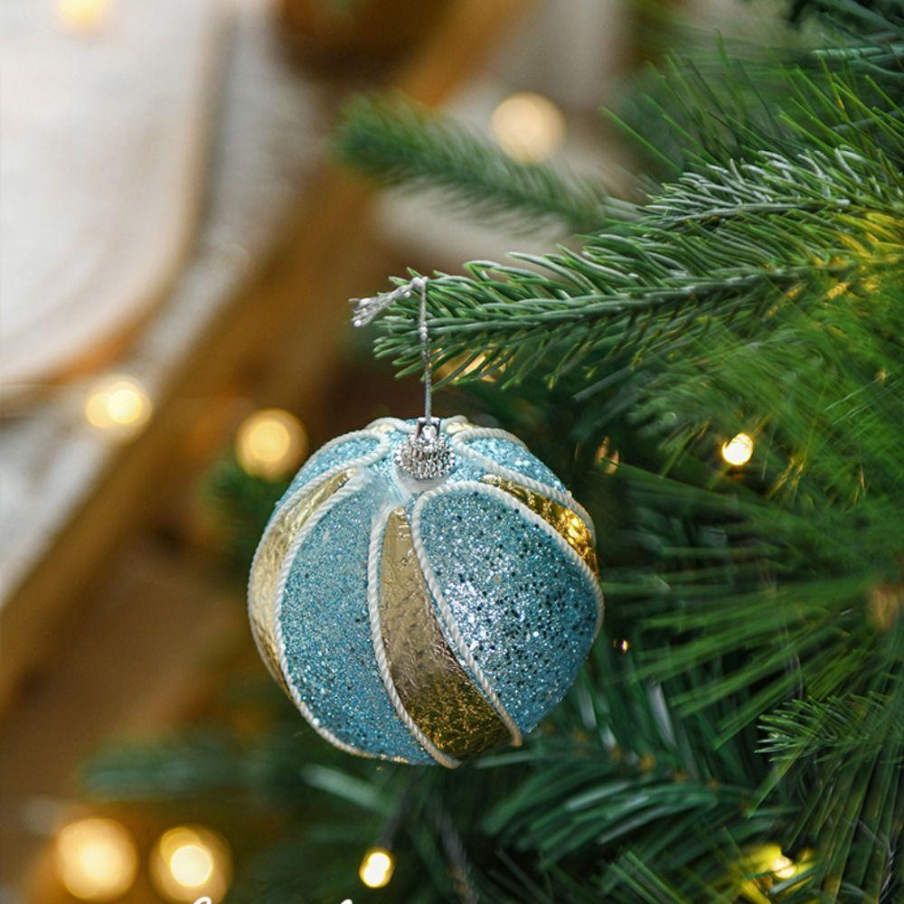 3pcs 8cm Christmas Tree Pendant Creative Hanging Ornament DIY Supplies Christmas Ball Set  New Year