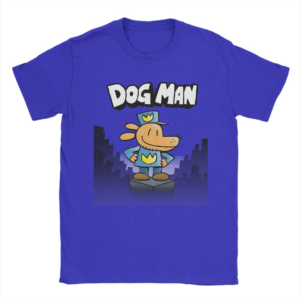 Men Kid Funny Animation Adventure Movie T Shirts Dog Man Pure Cotton Tops Novelty Short Sleeve Crewneck Tee Shirt Unique TShirt