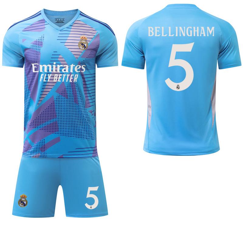 2024-25 Real Madrid sky blue goalkeeper jersey #1 Courtois #9 Mbappé Football Jerseys