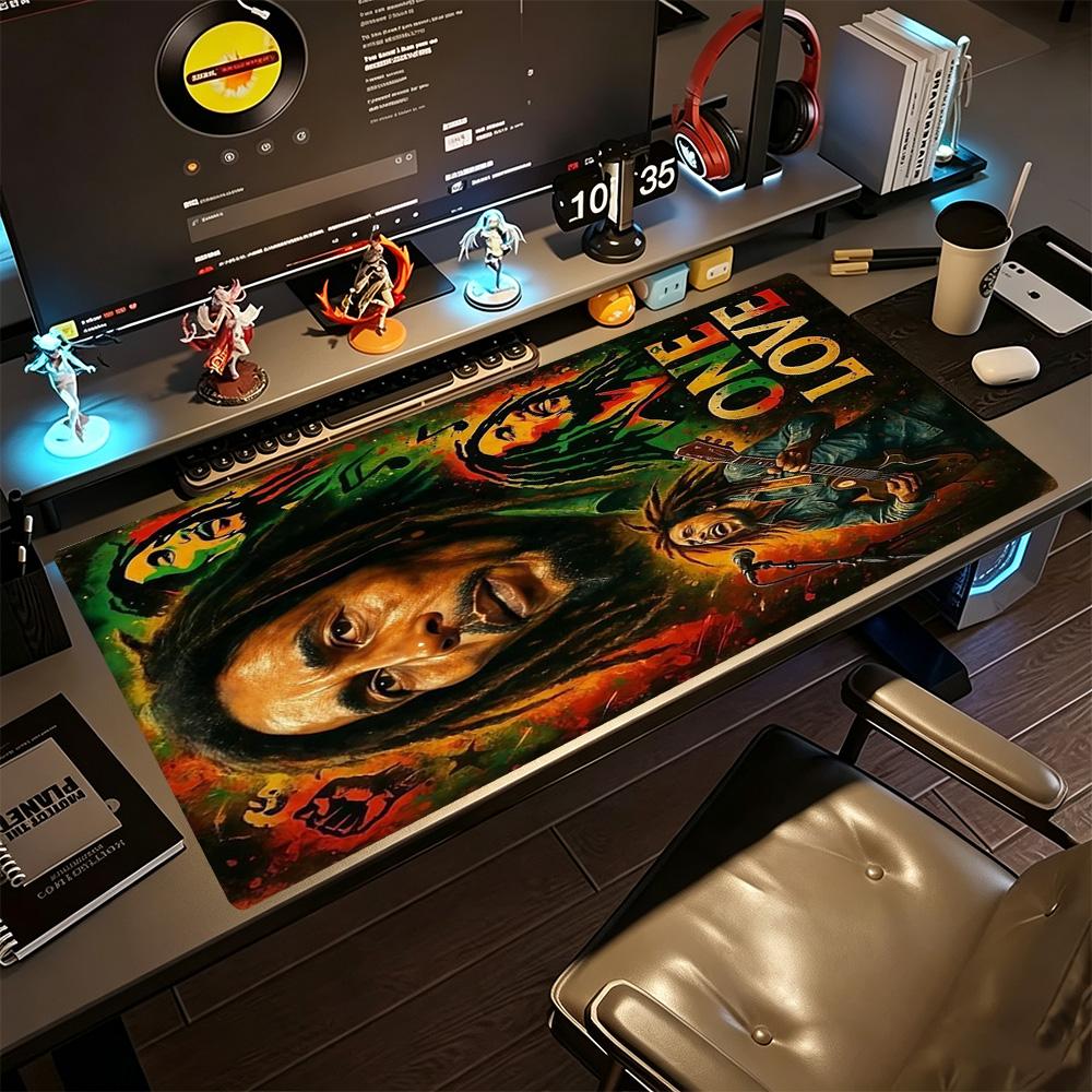 Bob Marley Large Mouse Pad Desk Mouse Pad Desktop Mouse Pad Non-Slip Rubber Bottom Office Desk Accessory