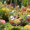 Sloth Garden Decor Outdoor Hanging Sloth Statue For Yard Patio Party Decoration, Cute Swing Sloth Decor Figurines