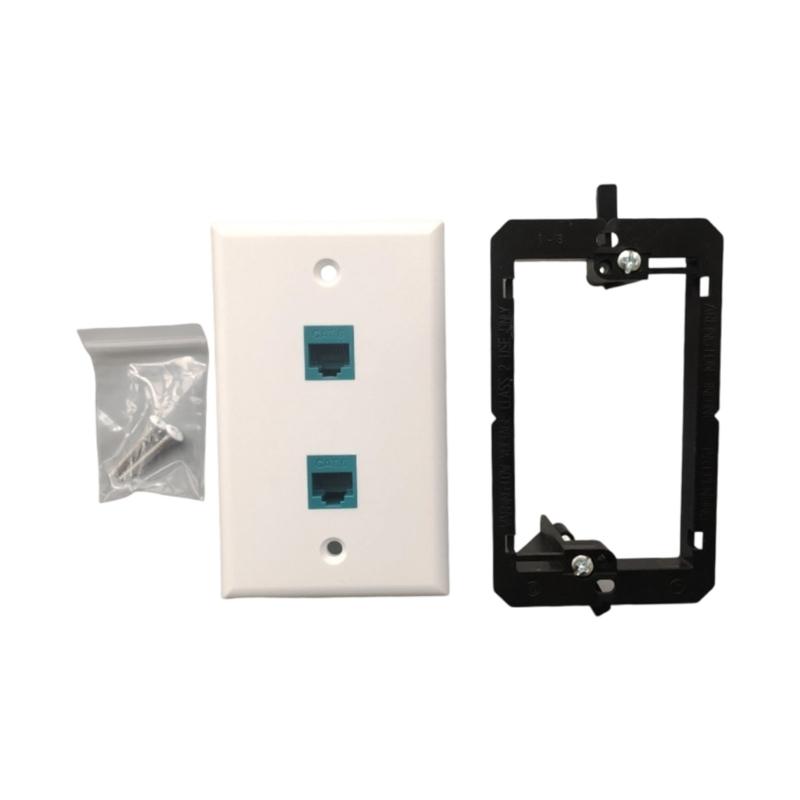 Ethernet Wall Plate Female Pass Through Outlet Panel for Networks Connectors Single/Double Port TV Cable Wall Plate