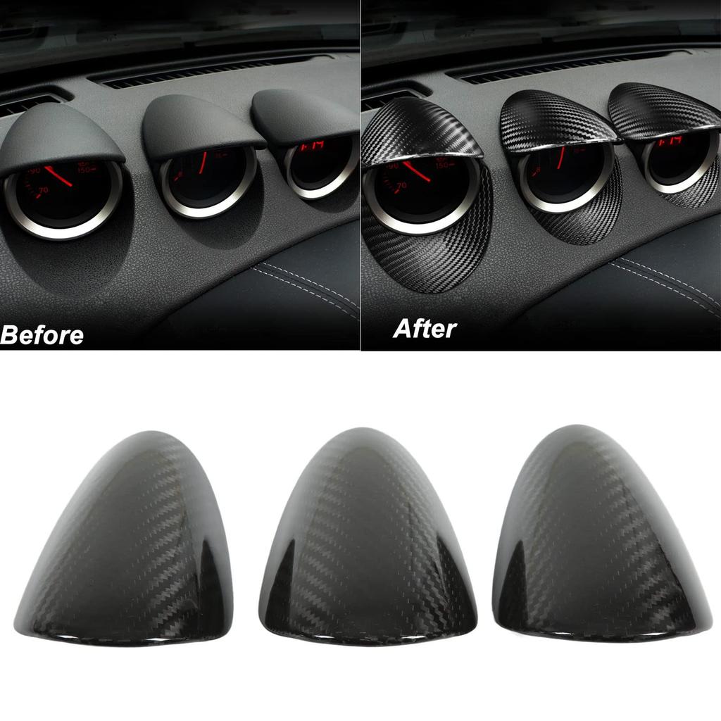Akozon Carbon Fiber Dashboard Gauge Cover Decoration Car Interior Accessories for 370Z Z34 2 Door Coupe LHD 2009‑2020 (Upper)
