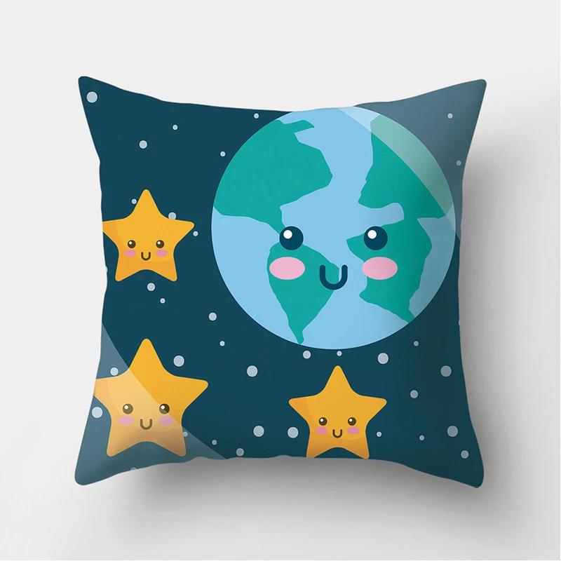 Cloud Star Rainbow Pattern Decorative Cushions Pillowcase Polyester Cushion Cover Throw Pillow Sofa Decoration Pillowcover