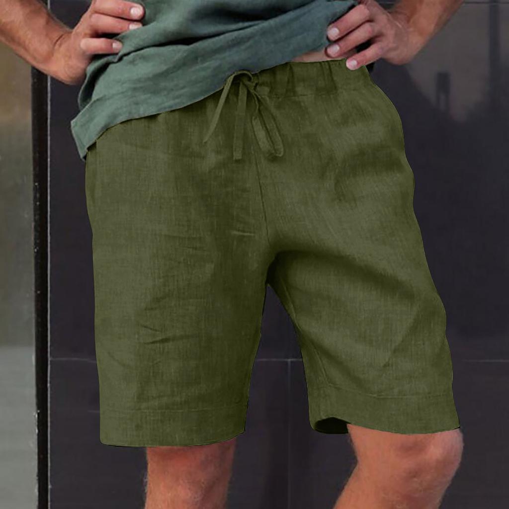 Leinenbekleidung für Herren Natürliche Leinenhosen für Herren Zeitgenössische Bequeme Qualität Weiches Leinen Tasche Farbe Shorts