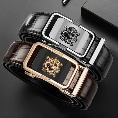 Dragon Year Dragon-Shape Automatic Buckle Men's Belt Leisure Business Bamboo Pattern Crocodile Pattern Automatic Belt