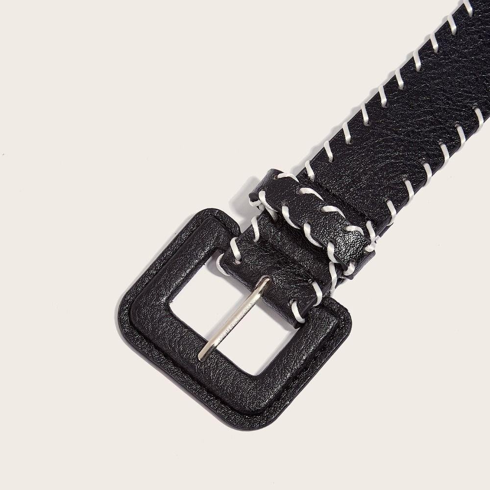 Harajuku Vintage Wide Belt Retro Western Cowboy Belt Casual PU Leather Waistband  Lady