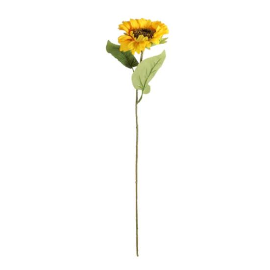 Artificial Sunflower with Leaves Long Stem Fake Silk Large Sunflower for Home Hotel DIY Craft Wedding Party Indoor Outdoor Decoration