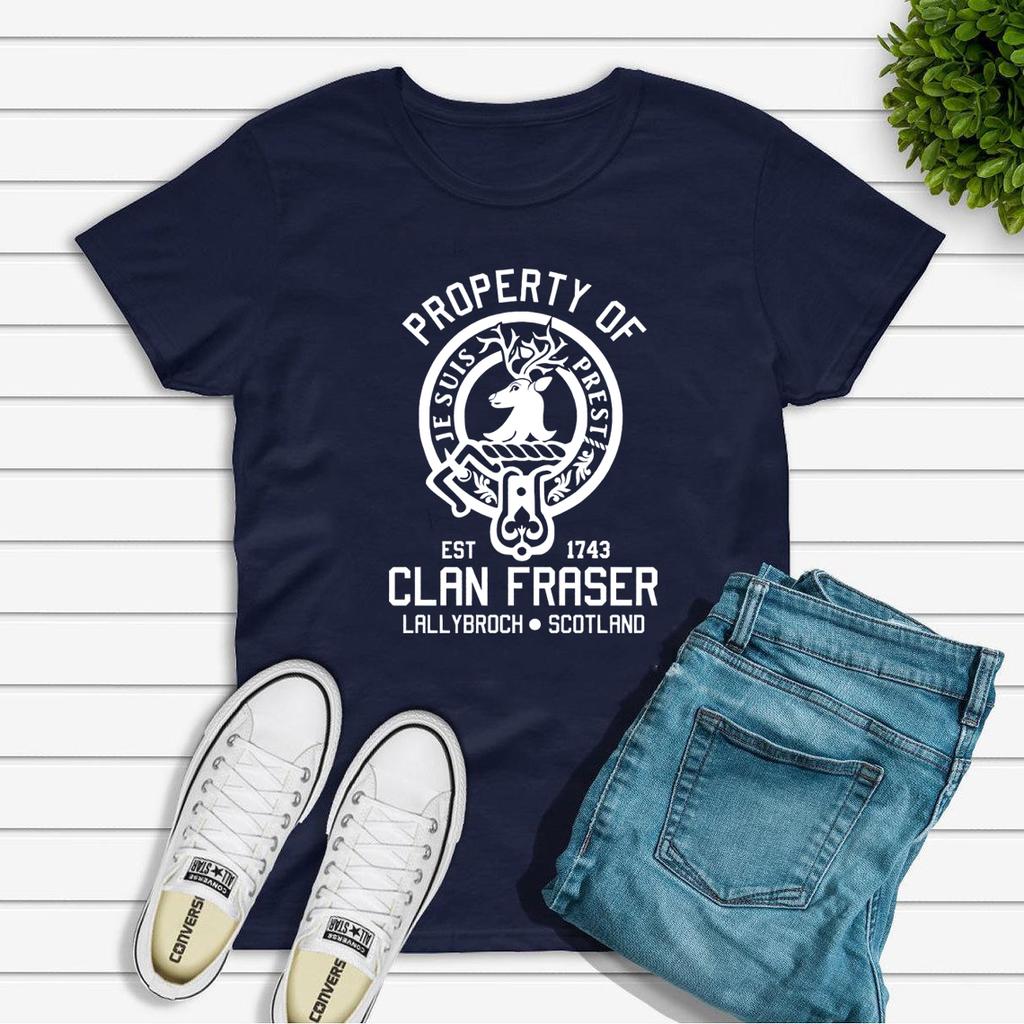 Property of Clan Foster T Shirts Outlander Book Series TShirt Jamie Fraser Sassenach T Shirt Tv Show Tops Vintage Casual Tees