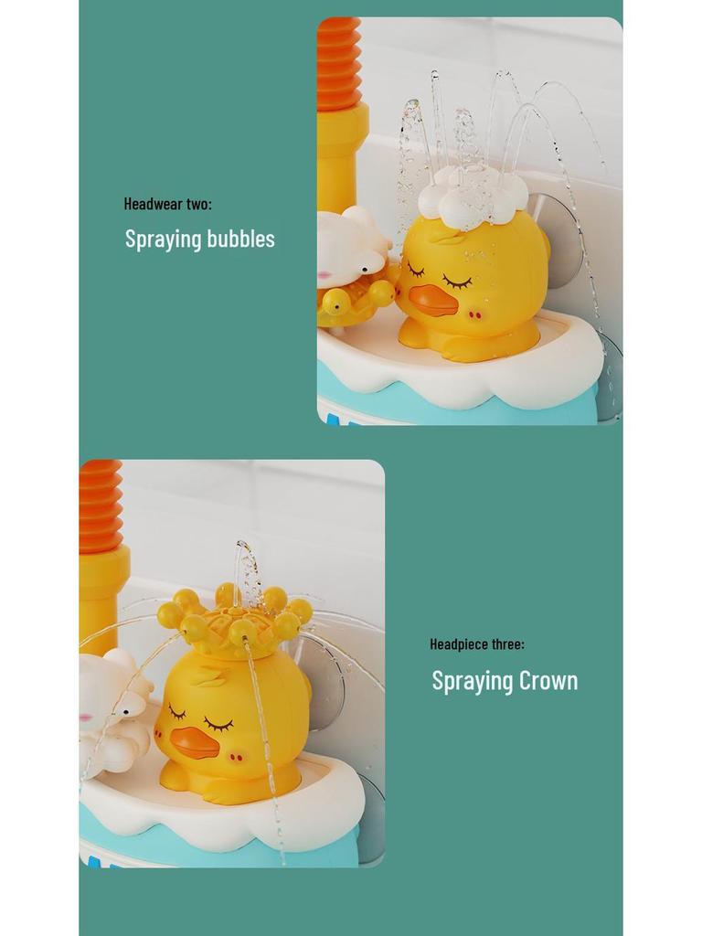 Electric Yellow Duck Water Spray Toy for Baby Bathing