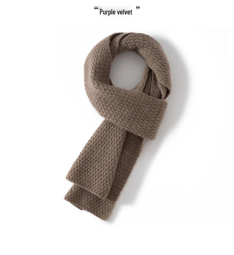 Korean Style 100% Pure Cashmere Scarf - Unisex, Warm & Versatile for Autumn/Winter