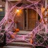 Elastisches Spinnennetz Rosa Falsches Spinnennetz Horror-Atmosphäre Baumwoll-Spinnweben Spukhaus