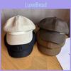 Pu Letter Material Curved Brim Octagonal Cap Cold Season Accessories Fashion