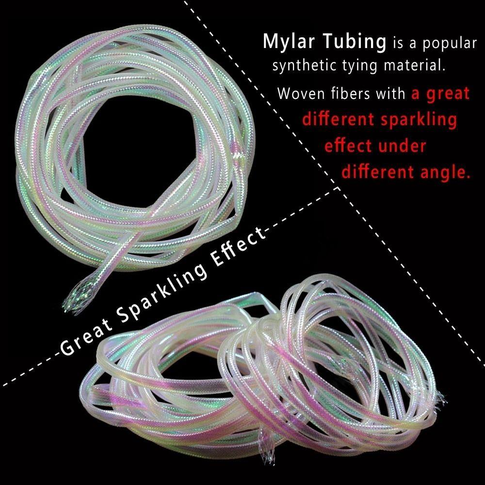 Bait 6mm 8mm Fishing Maylor Tube Fish Scale Body Tube Fly Pearl Maylor Tube Flash Braided Tubes