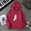 Unisex Leaf Print Hoodie Sweatshirt Couple Matching Full Sleeve Street Style Fashionable Versatile Women's Hooded Top