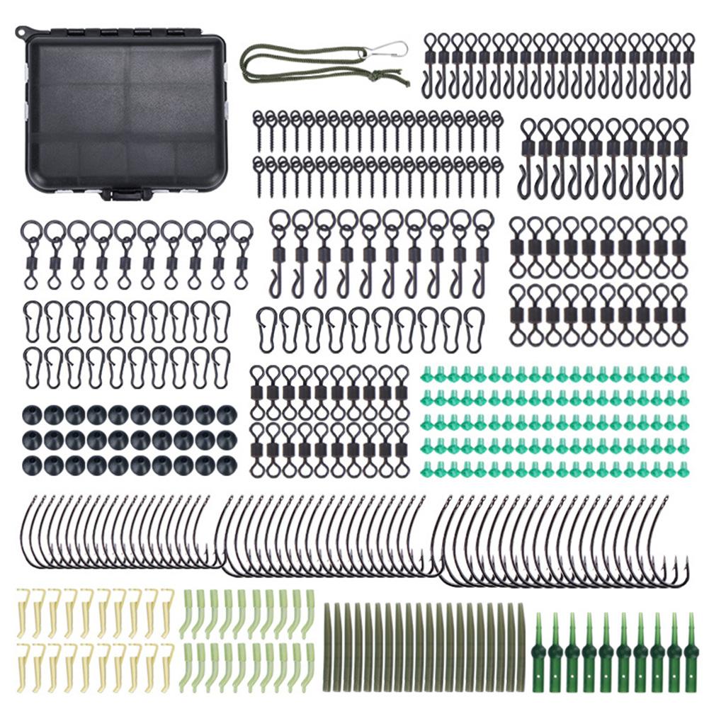 421pcs Carp Fishing Accessories Including Fishing Hooks Clips Swivels Tail Sleeves Carp Fishing Accessories Set Fishing Tools