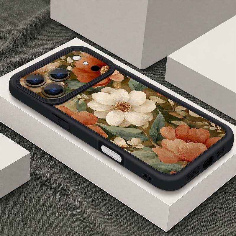 Vintage Floral Pattern Case For iPhone 17 Pro Max Shockproof Bumper Soft Cover For iPhone 16 15 14 13 Pro Max 16E 17E