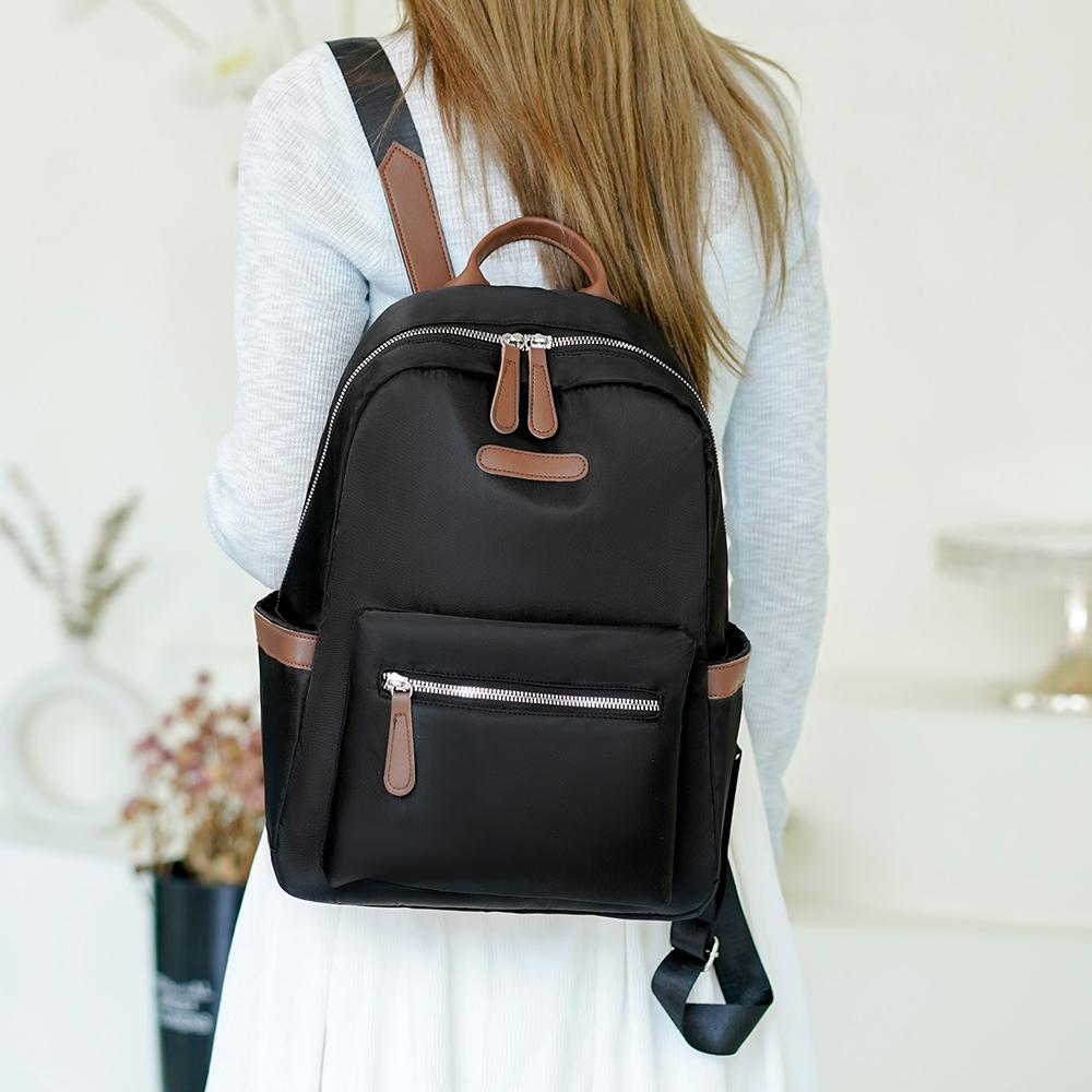 Lightweight Backpack Color Block Women's Small Backpack Oxford Travel Bag