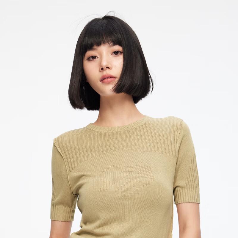 ONLY Women's Ribbed Short Sleeve Knit Top