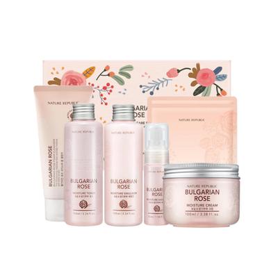 Bulgarian Rose 5 Piece Special Care Set (Foam Cleaner, Toner, Essence, Emulsion, Cream )