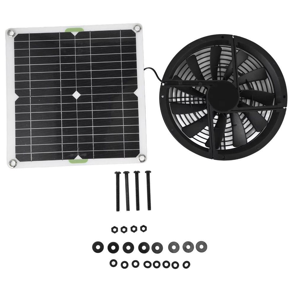 Round Ventilation Case Boosted Impeller Fan Powerful Airflow Energy-efficient Solar 12V Extractor Fan Anti-Mosquito Design
