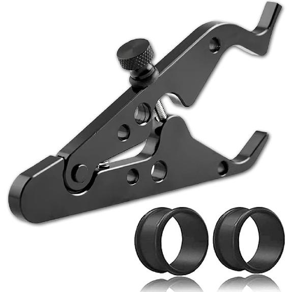 Universal Motorcycle Cruise Control - Throttle Lock Assist Grip Clamp with Silicone Ring - Durable (1, Black)