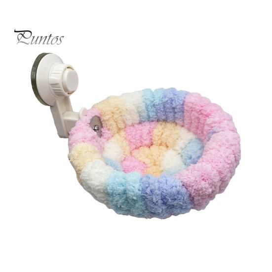 2-in-1-Vogelnest, Korallensamt, warmes Nest mit abnehmbarem Saugnapf, fahrzeugmontiertes Vogelplüschnest für Papageien, Wellensittiche, Unzertrennliche