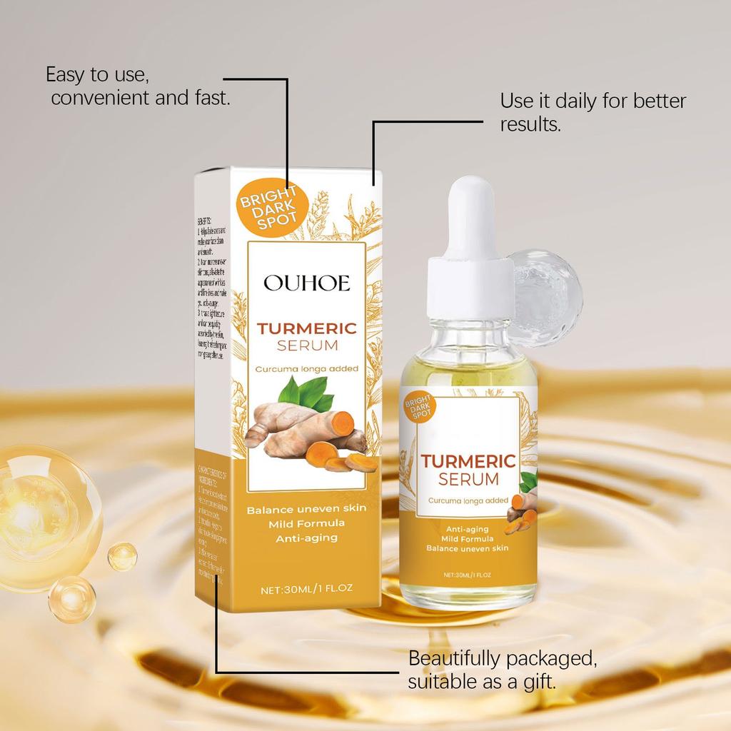 Gesichtsreiniger, schäumender Gesichtsreiniger + Kurkumaserum, Hautpflege, Tiefenreinigung, Feuchtigkeitsspendend für jede Haut, 30 ml