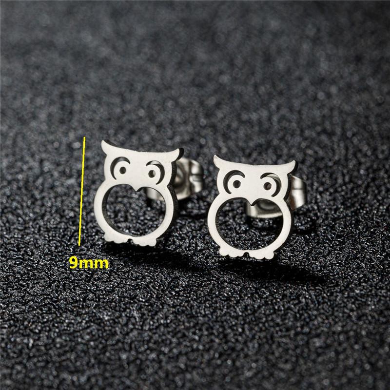 925 Sterling copper Small Animal Stud Earrings for Women Mini Dog Paw Piercing Earring Zircon Rabbit Owl Cat on Moon Pendientes