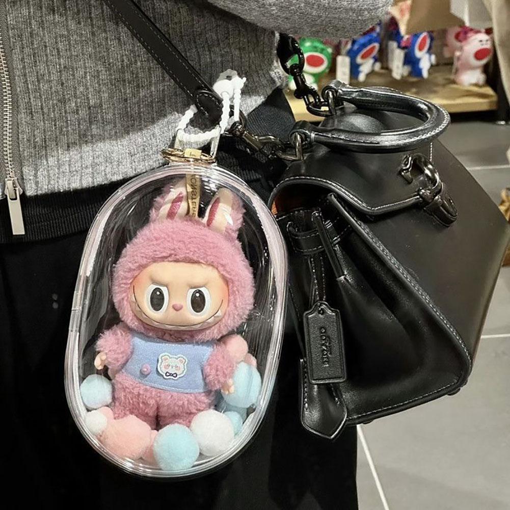 Mystery Box Storage Case Anime Ornaments Mystery Box Organizer Box Square Plush Dolls Display Bag With Keychain