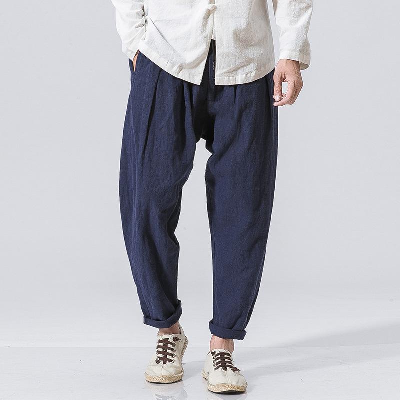 Cotton and Linen Casual Pants, Autumn Chinese-style Men's Loose Tight-fitting Pants, Linen Pants, Long Pants, Low-end Skinny Pants