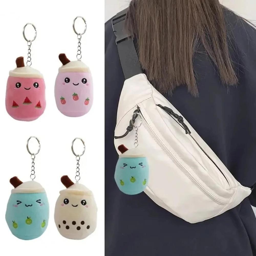 12cm Cute Milk Tea Cup Plush Toys, Soft Stuffed Kawaii Boba Plushies Design, For Kids Girls Backpack Pendant Keychain Decoration