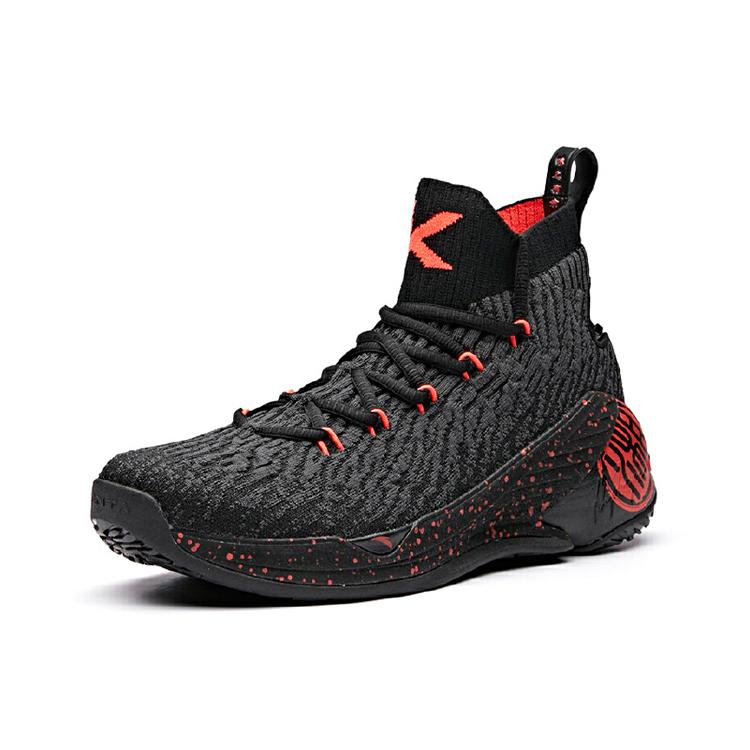 Anta KT4 Klay Thompson Cushioning Slip Resistant Abrasion Resistant High top Basketball Shoes Men's Black Red 11911101M-14