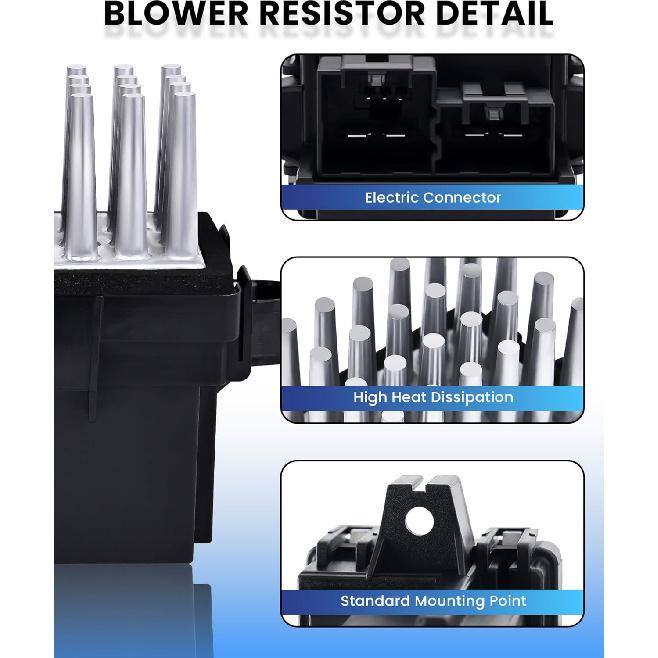 Blower Motor Resistor Compatible With Select 2007-2013 Chevy Silverado Suburban Tahoe Camaro Equinox/GMC Sierra