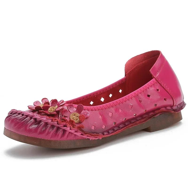 Moda Nuevos Flores Zapatos de Mujer Étnicos Alta Calidad Mocasines Moda Slip on Planos Zapatos Casuales Femeninos Suela Blanda Zapatos de Mamá 2024