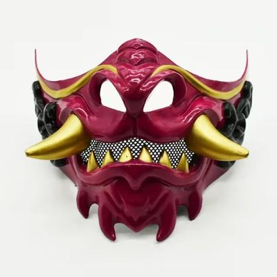 Halloween Japanese Samurai Ghost Mask, Halloween Devil Warrior Role Playing Horror Devil Warrior Killer Thick Mask