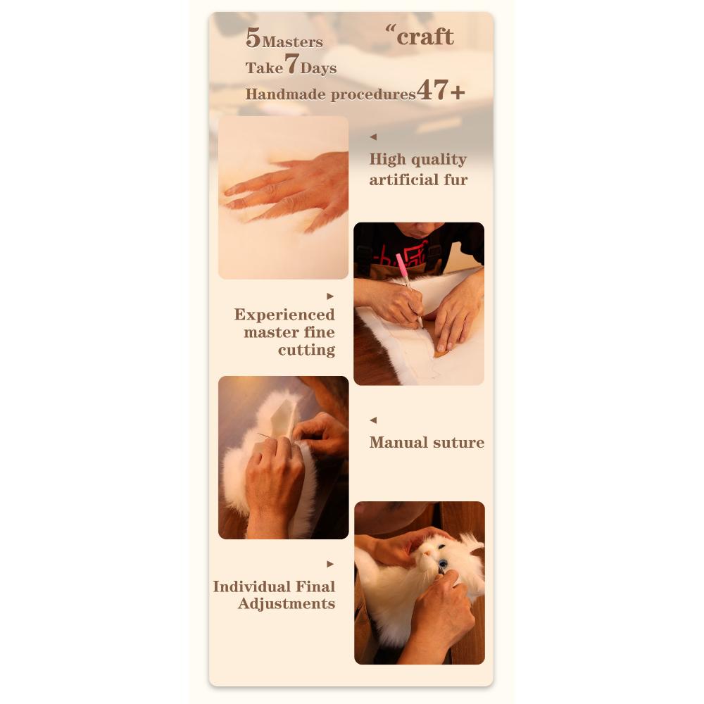 Handmade Unique Ragdoll Cat Shape Backpack Plush Animal Cat Realistic Fashion Gifts for Girls and Cat Lovers Christmas Gifts Valentine's Day Gifts