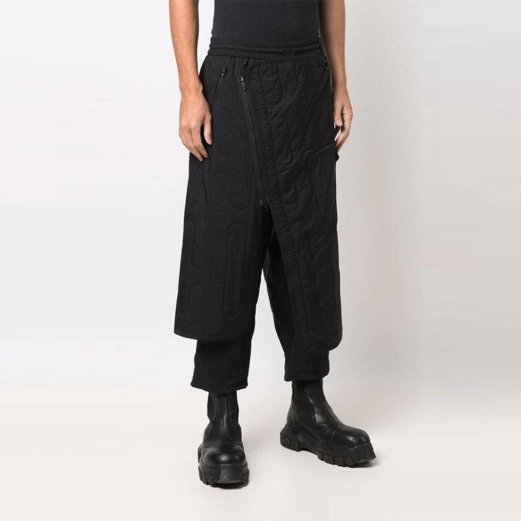 Y-3 FW21 Solid Color Asymmetrical Layered Wide-Leg Casual Pants Men pants Black HB3352