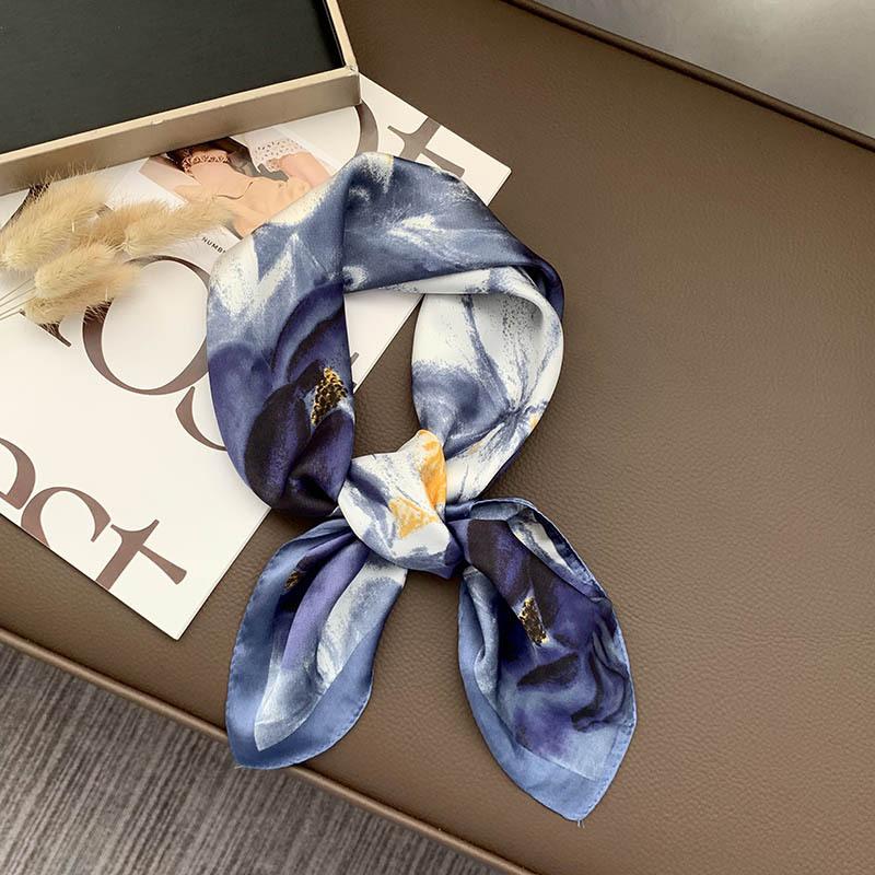 Retro 70*70 Square Scarf Colorful Silk Scarf Women Neck Scarf All-Match Shawl  Trendy Headscarf Women'S Accessories Gifts